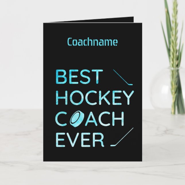 Blue lines - Best hockey coach ever thank you card (Front)