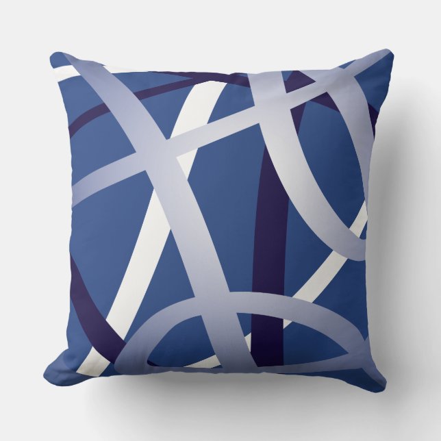 BLUE LINES DESIGN Retro Throw Pillow (Front)