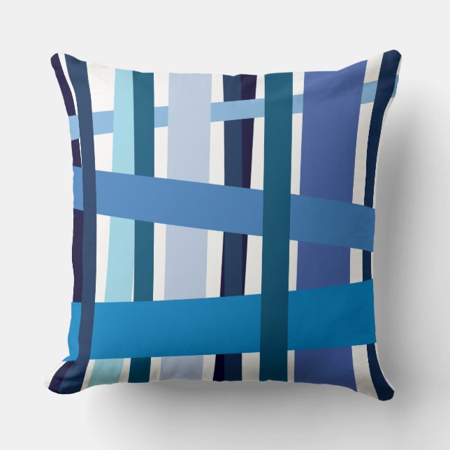 BLUE LINES DESIGN Retro Throw Pillow (Front)