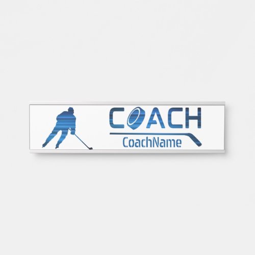 Blue lines _ Ice hockey coach Door Sign