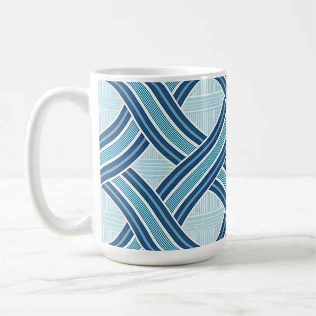 Blue Lines Pattern Coffee Mug (Left)