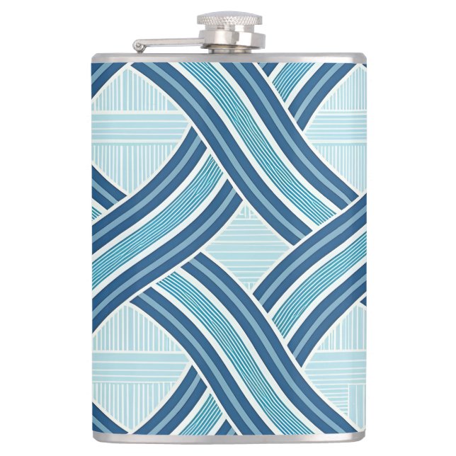 Blue Lines Pattern Flask (Front)
