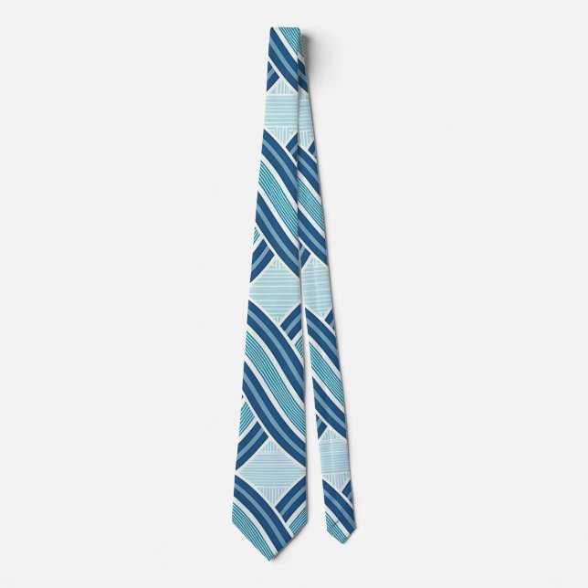Blue Lines Pattern Neck Tie (Front)