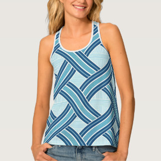 Blue Lines Pattern Tank Top