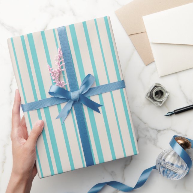 Blue Lines Simple Wrapping Paper (Gifting)