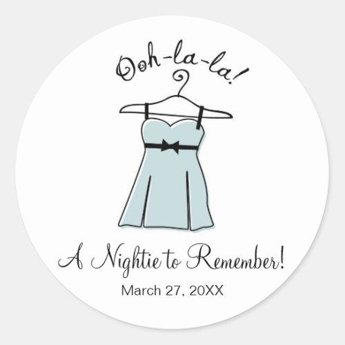 Blue Lingerie Bridal Shower Stickers