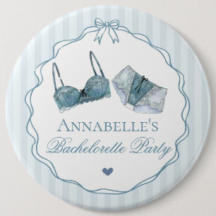 Blue Lingerie Shower Bachelorette Party Favor Button