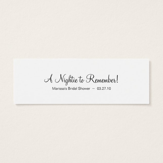 Blue Lingerie Shower Gift Tags (Back)