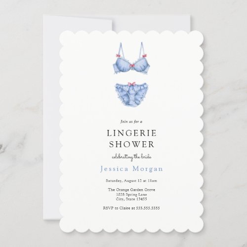 Blue Lingerie Shower Invitation