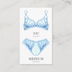 Blue Lingerie Size Insert Card