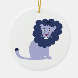 Blue lion blue ceramic ornament