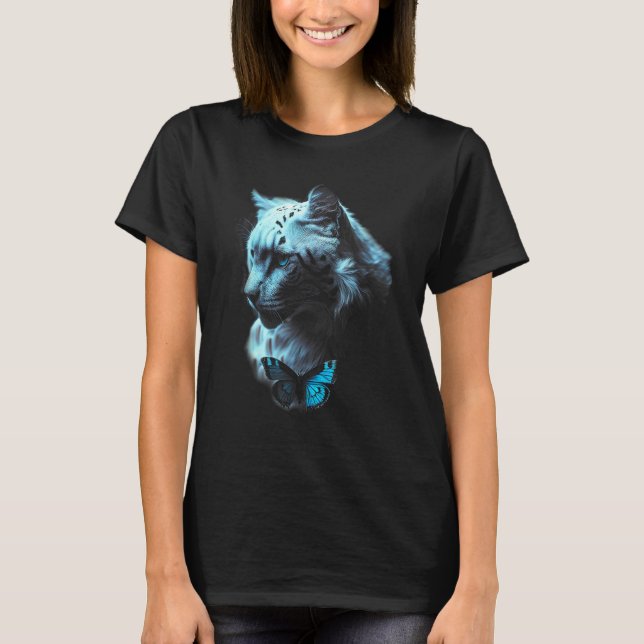 Blue Lion Blue eyes Big Cat T-Shirt (Front)