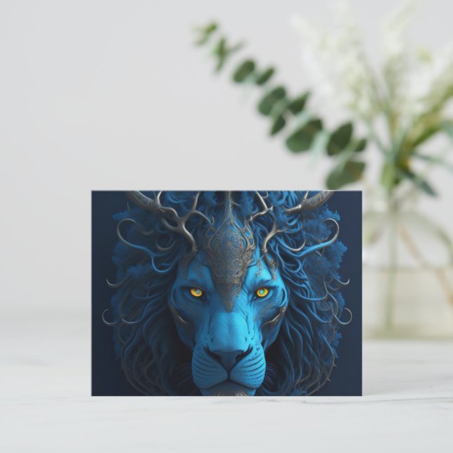 Blue lion card (Standing Front)