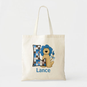 Blue Lion for Boy's Monogram L Tote Bag