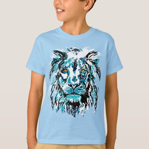 Blue Lion Head T_Shirt  Lion Shirt