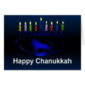 Blue Lion Menorah (Front Horizontal)