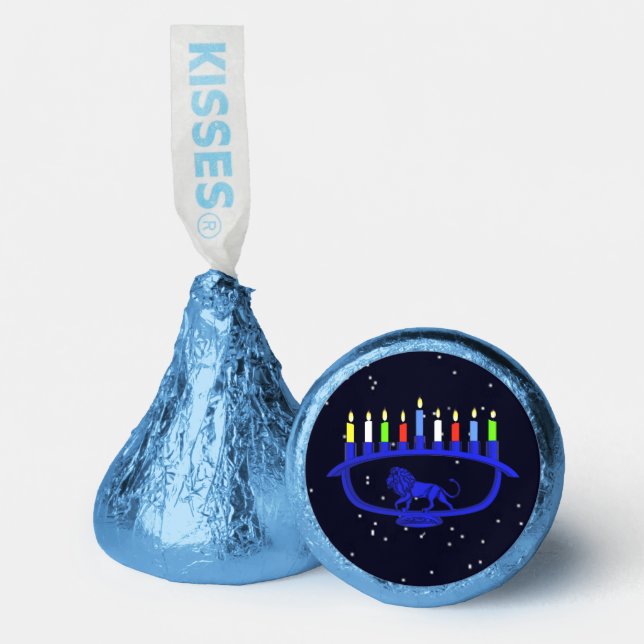 Blue Lion Menorah Hershey®'s Kisses® (Front)