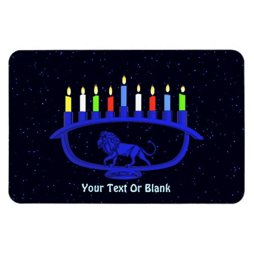 Blue Lion Menorah Magnet