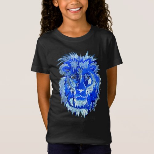 Blue Lion Spirit Kids T_Shirt
