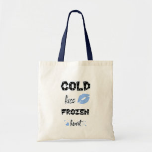 Blue lips and hearts tote bag