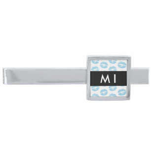 Blue Lips, Kiss, Lipstick, Your Name, Personalise Silver Finish Tie Bar