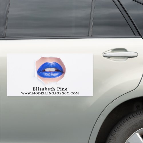 Blue Lips Modeling Agency Model Agent Car Magnet