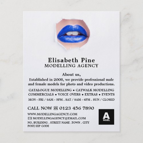 Blue Lips Modelling Agency Model Agent Flyer