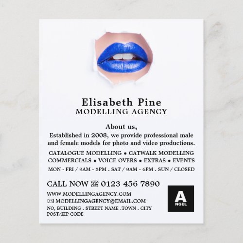 Blue Lips Modelling Agency Model Agent Flyer