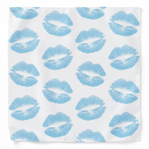 Blue Lips Pattern Of Lips Blue Lipstick Kiss Bandana