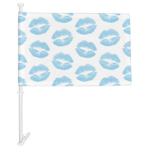 Blue Lips, Pattern Of Lips, Blue Lipstick, Kiss Car Flag