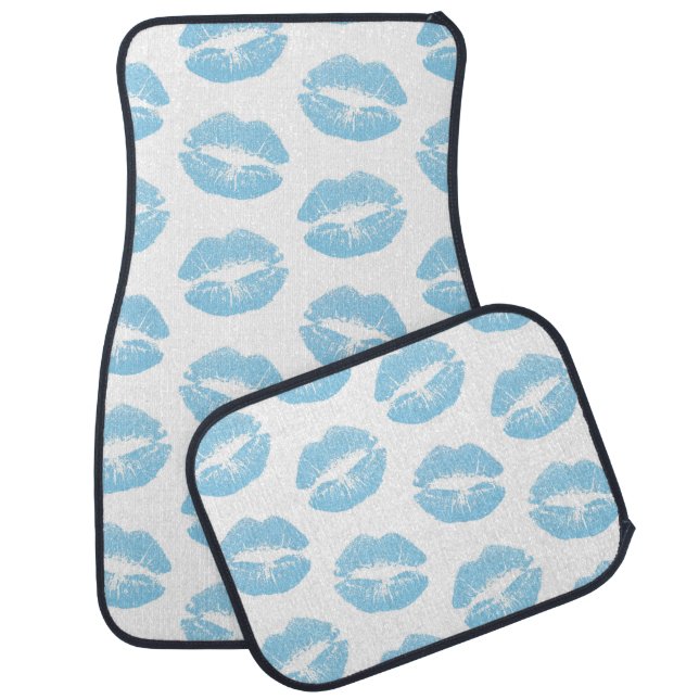 Blue Lips, Pattern Of Lips, Blue Lipstick, Kiss Car Floor Mat (Set)