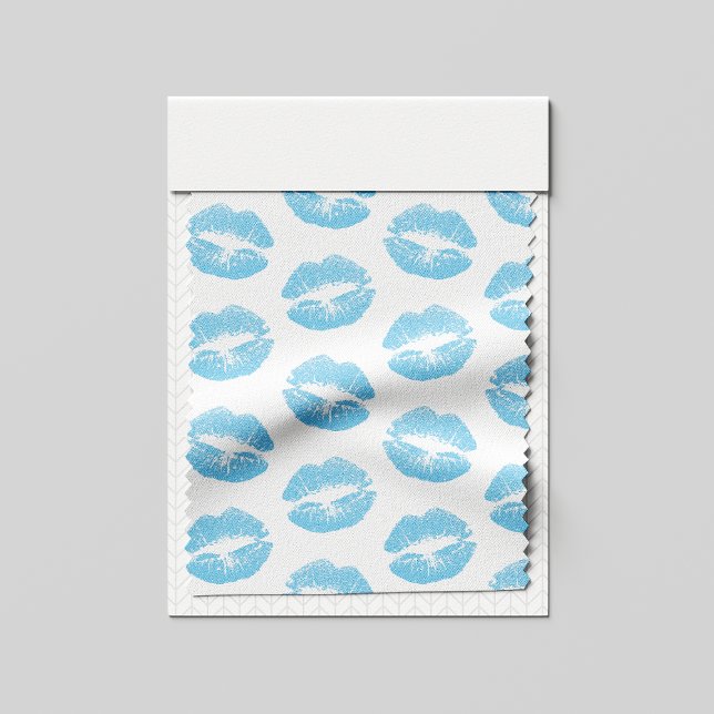Blue Lips, Pattern Of Lips, Blue Lipstick, Kiss Fabric (Creator Uploaded)