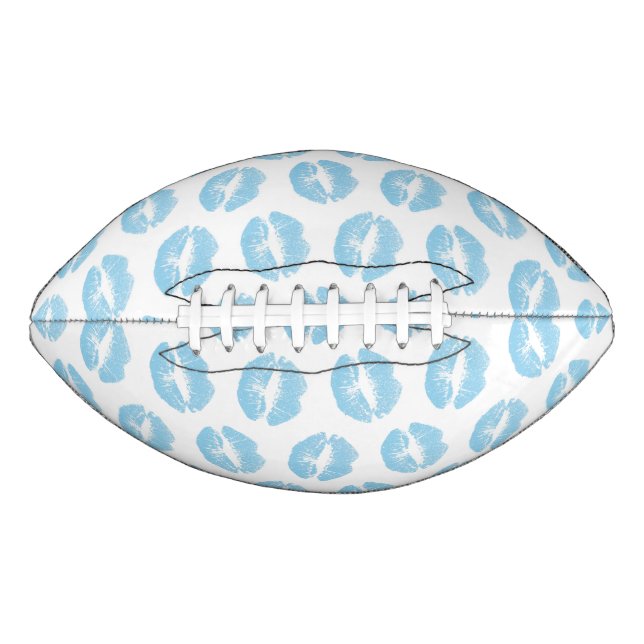 Blue Lips, Pattern Of Lips, Blue Lipstick, Kiss Football (Front)