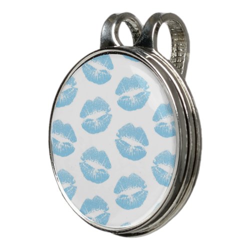 Blue Lips Pattern Of Lips Blue Lipstick Kiss Golf Hat Clip