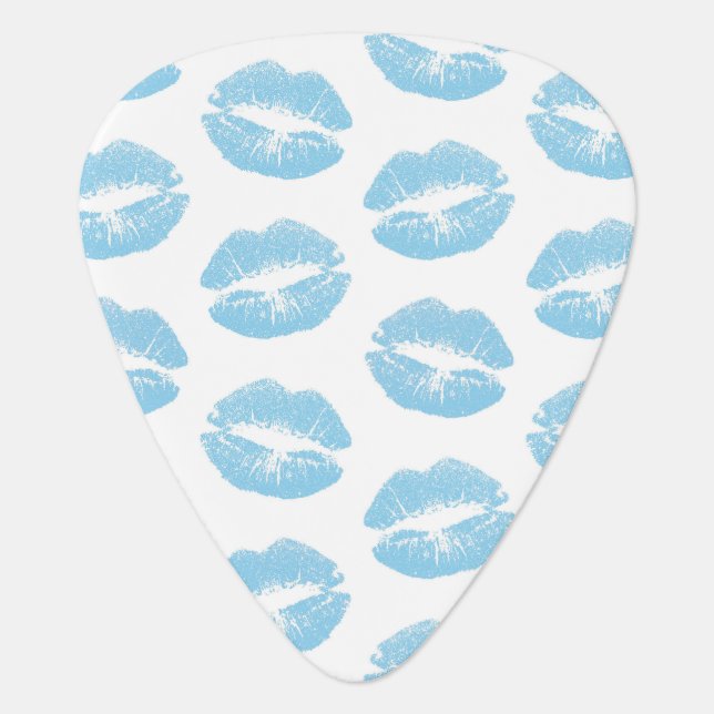Blue Lips, Pattern Of Lips, Blue Lipstick, Kiss Guitar Pick (Front)