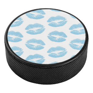 Blue Lips, Pattern Of Lips, Blue Lipstick, Kiss Hockey Puck