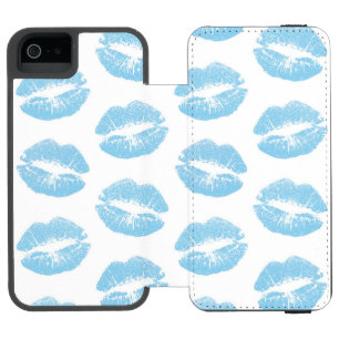 Blue Lips, Pattern Of Lips, Blue Lipstick, Kiss iPhone SE/5/5s Wallet Case