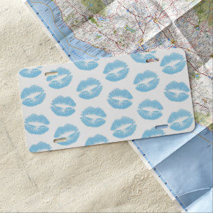 Blue Lips, Pattern Of Lips, Blue Lipstick, Kiss License Plate