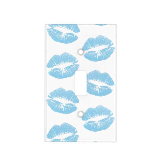 Blue Lips, Pattern Of Lips, Blue Lipstick, Kiss Light Switch Cover (Front)