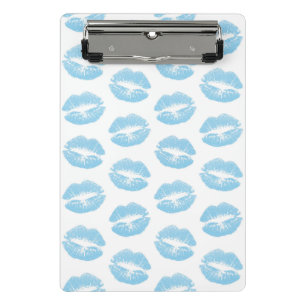 Blue Lips, Pattern Of Lips, Blue Lipstick, Kiss Mini Clipboard