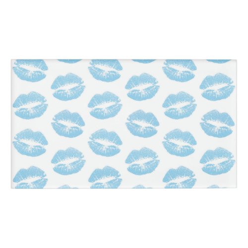 Blue Lips Pattern Of Lips Blue Lipstick Kiss Name Tag