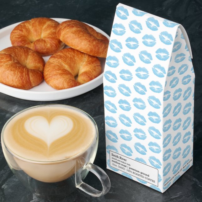 Blue Lips, Pattern Of Lips, Blue Lipstick, Kiss Roasted Coffee (Breakfast)