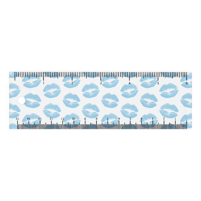 Blue Lips, Pattern Of Lips, Blue Lipstick, Kiss Ruler (Front)