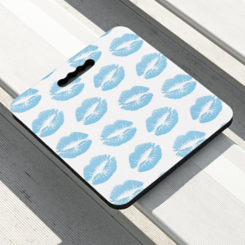 Blue Lips Pattern Of Lips Blue Lipstick Kiss Seat Cushion