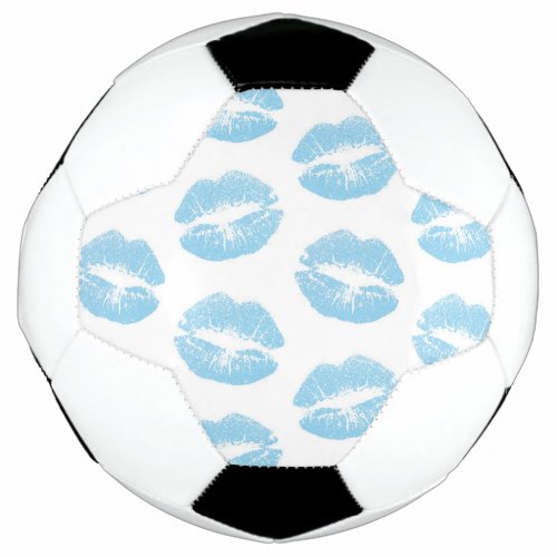 Blue Lips Pattern Of Lips Blue Lipstick Kiss Soccer Ball