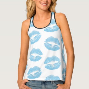 Blue Lips, Pattern Of Lips, Blue Lipstick, Kiss Tank Top