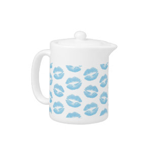 Blue Lips, Pattern Of Lips, Blue Lipstick, Kiss Teapot
