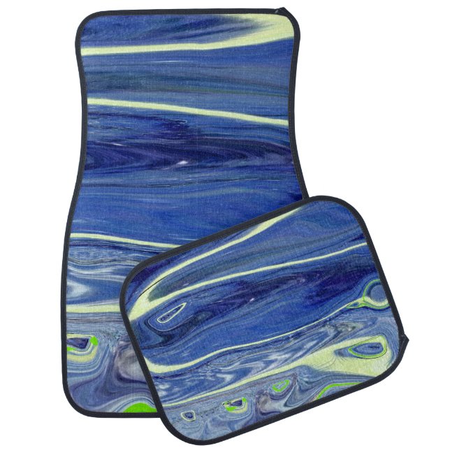 Blue Liquid Abstract Car Floor Mat (Set)