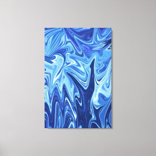 Blue liquid abstract pattern canvas print