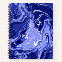 Blue Liquid Acrylic Pouring Art Journal